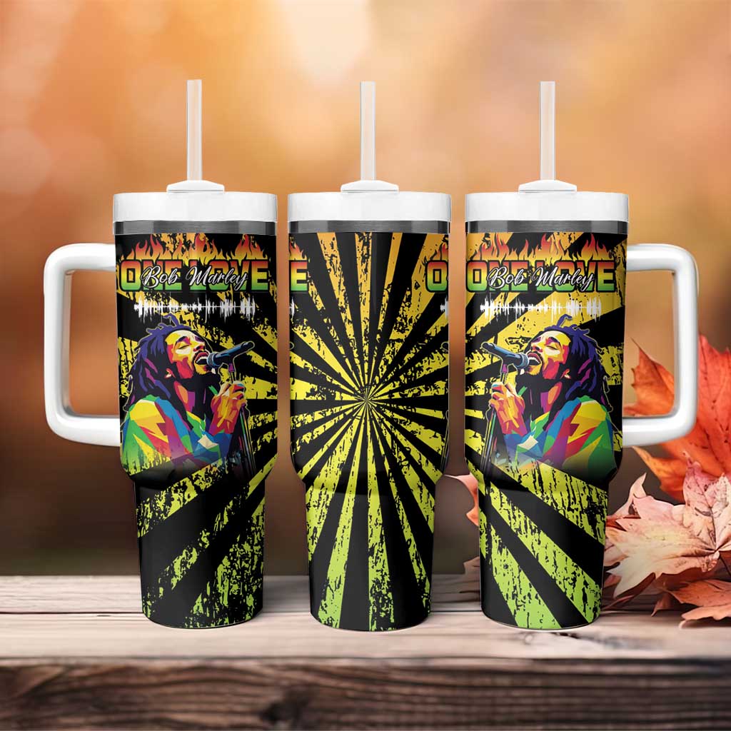 Afro-American Reggae Legend Bob Tumbler With Handle One Love - Grunge Style LT15