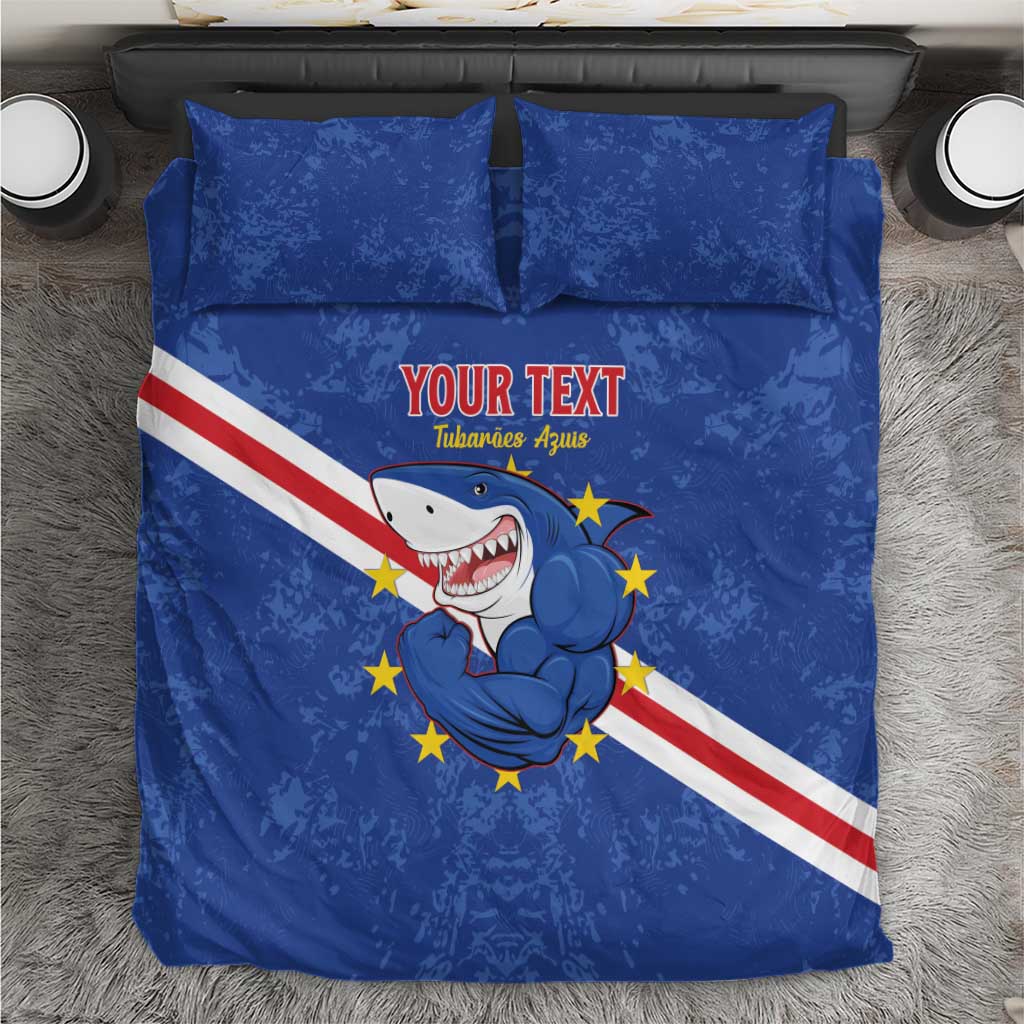 Custom Cabo Verde Football Bedding Set Go Tubaroes Azuis LT15