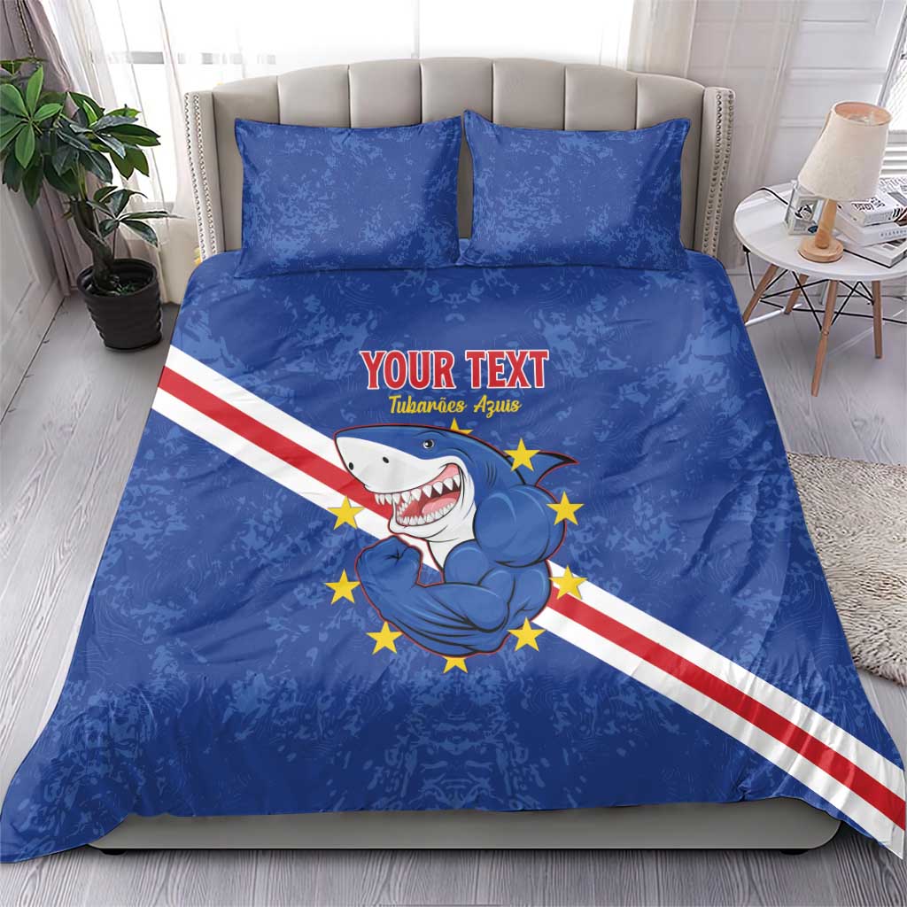 Custom Cabo Verde Football Bedding Set Go Tubaroes Azuis LT15