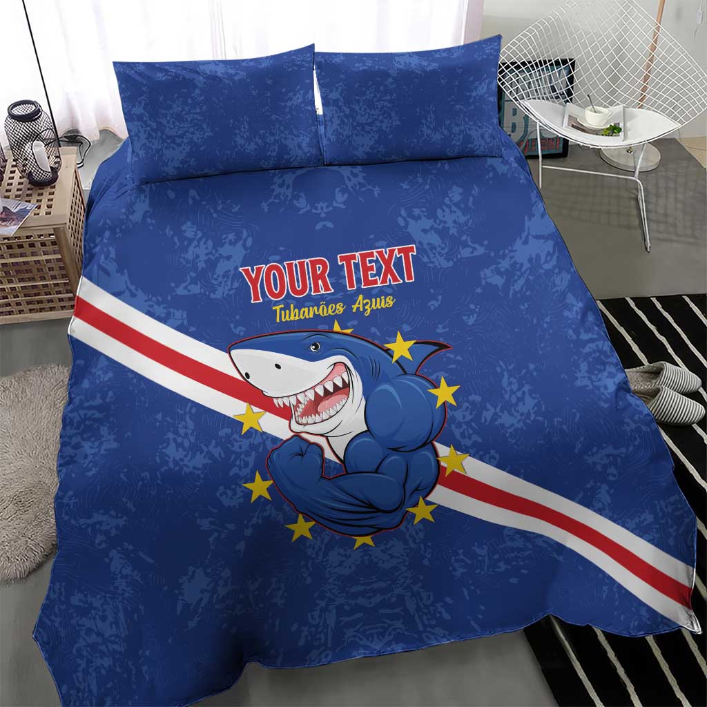 Custom Cabo Verde Football Bedding Set Go Tubaroes Azuis LT15