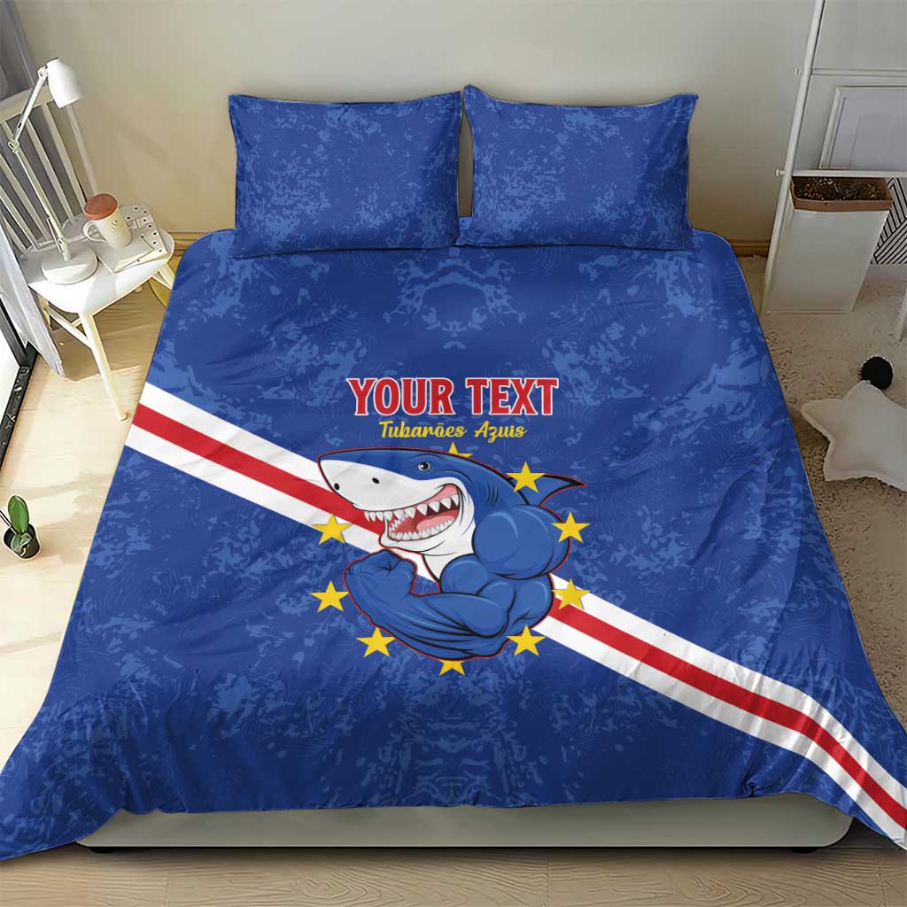 Custom Cabo Verde Football Bedding Set Go Tubaroes Azuis LT15