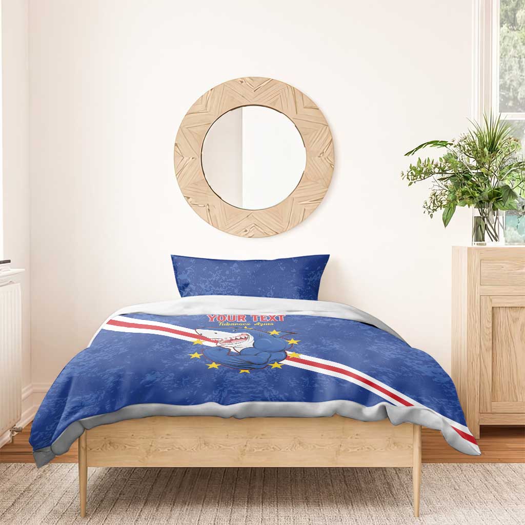 Custom Cabo Verde Football Bedding Set Go Tubaroes Azuis LT15