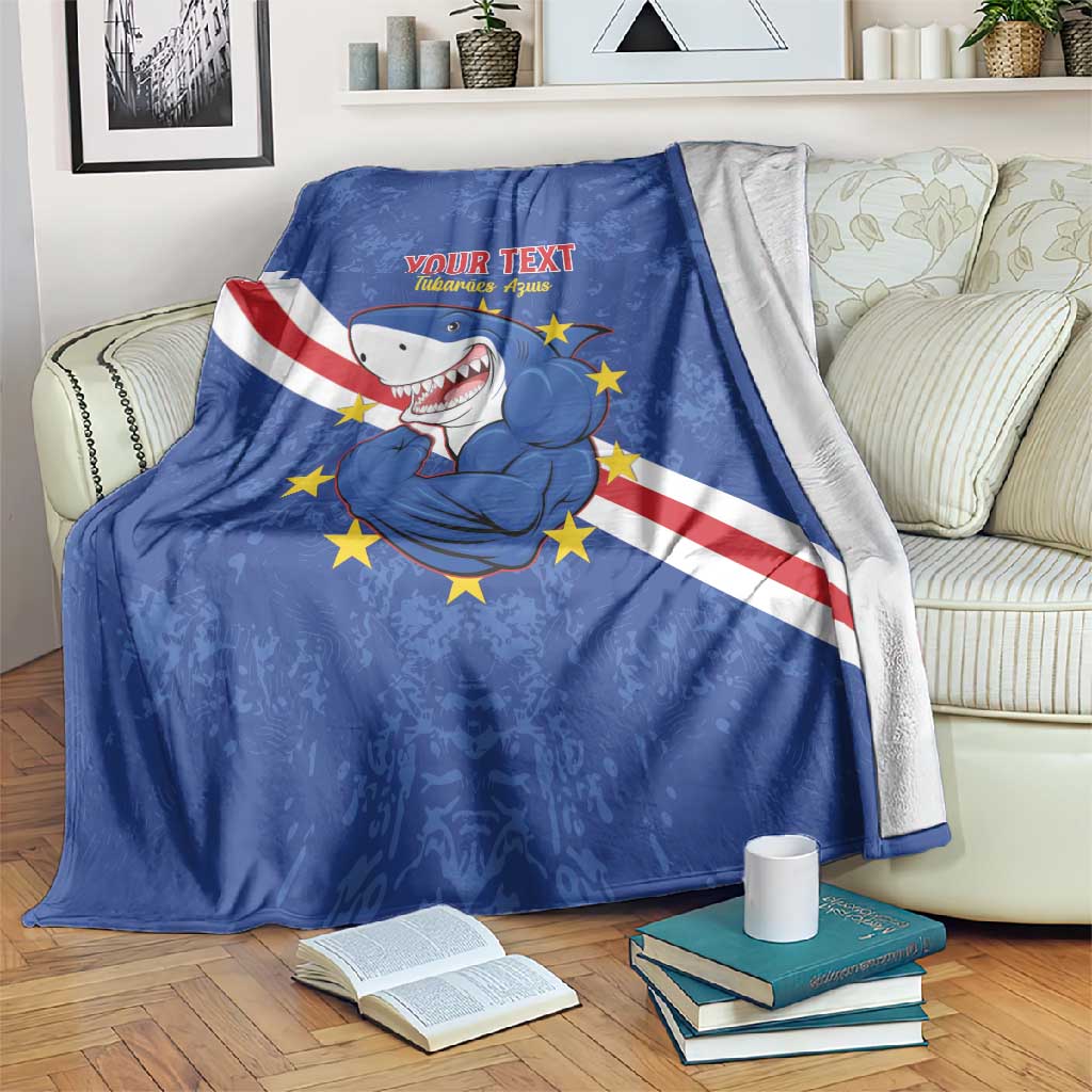 Custom Cabo Verde Football Blanket Go Tubaroes Azuis LT15