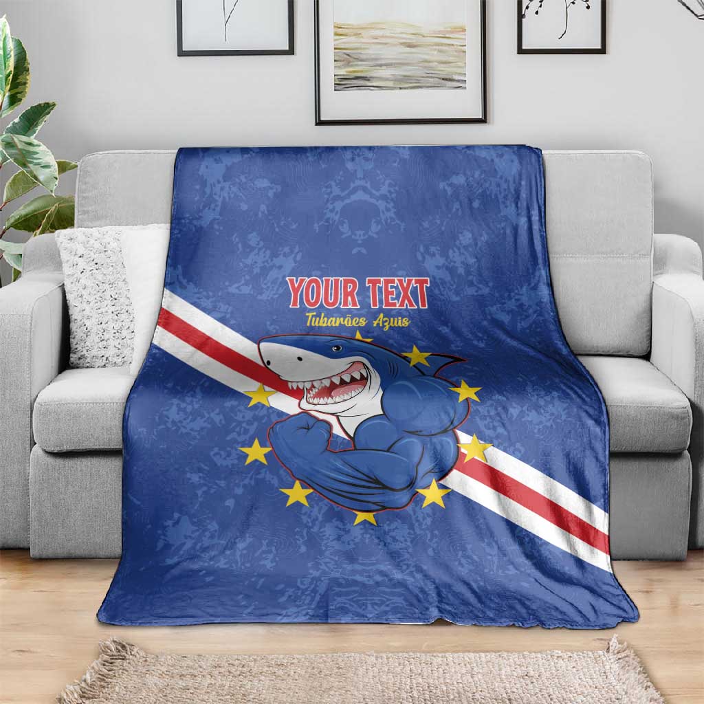 Custom Cabo Verde Football Blanket Go Tubaroes Azuis LT15