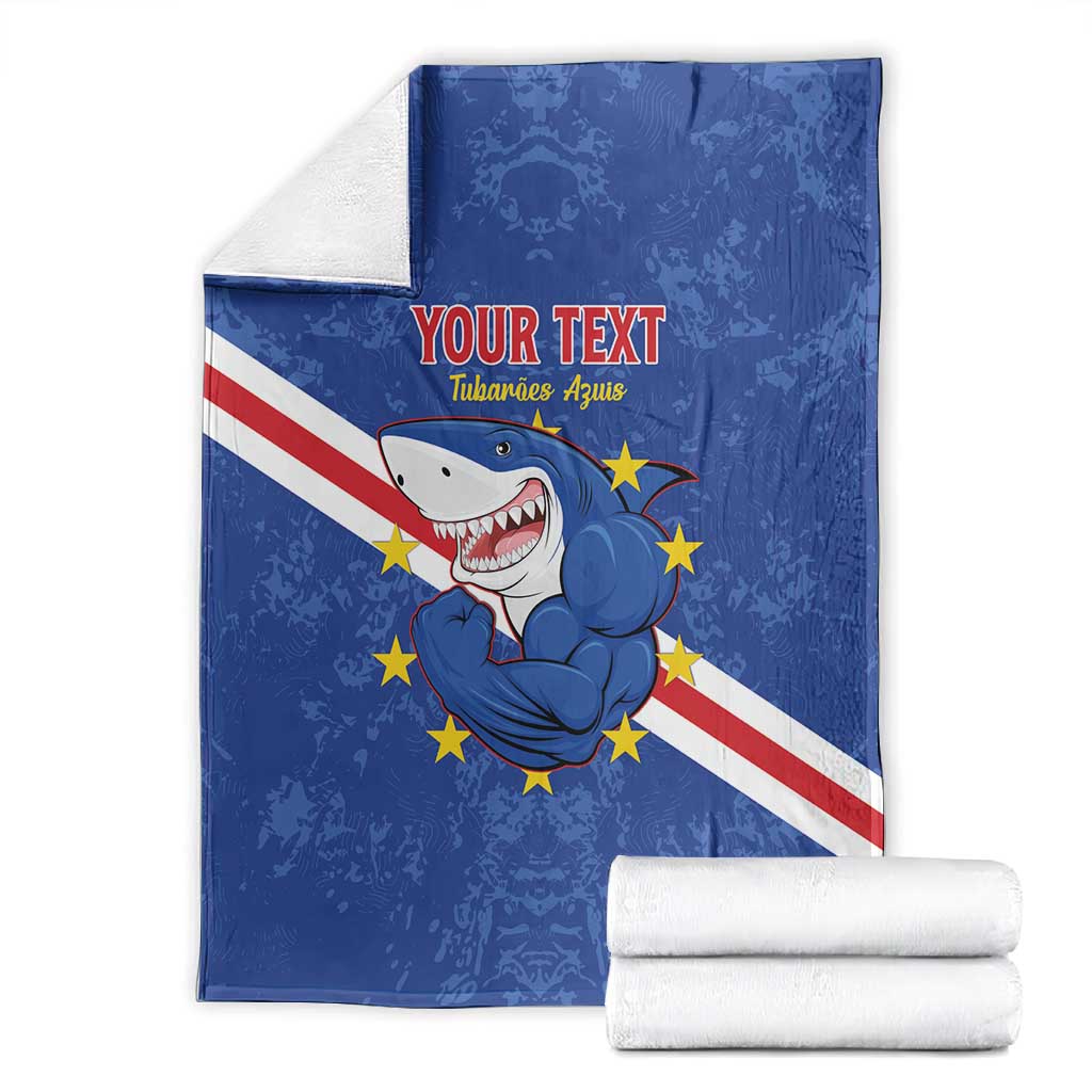 Custom Cabo Verde Football Blanket Go Tubaroes Azuis LT15