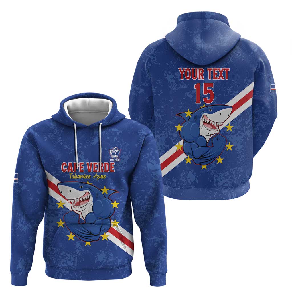 Custom Cape Verde Football Hoodie Go Blue Sharks LT15