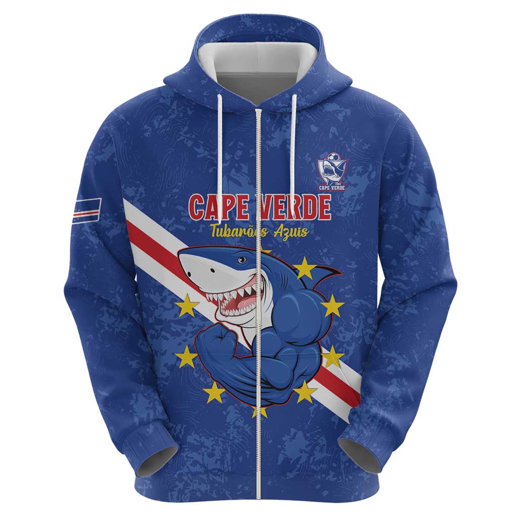 Custom Cape Verde Football Hoodie Go Blue Sharks LT15