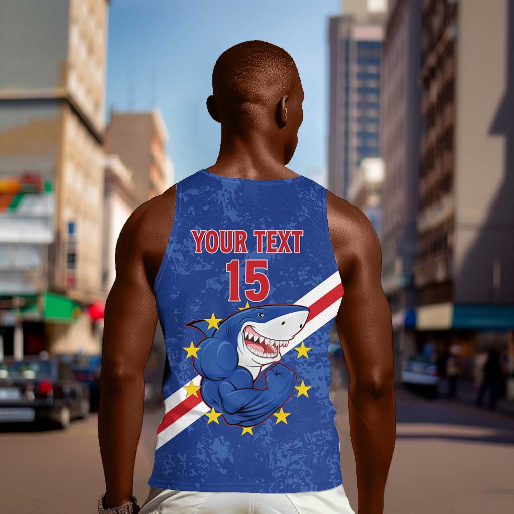 Custom Cabo Verde Football Men Tank Top Go Tubaroes Azuis LT15
