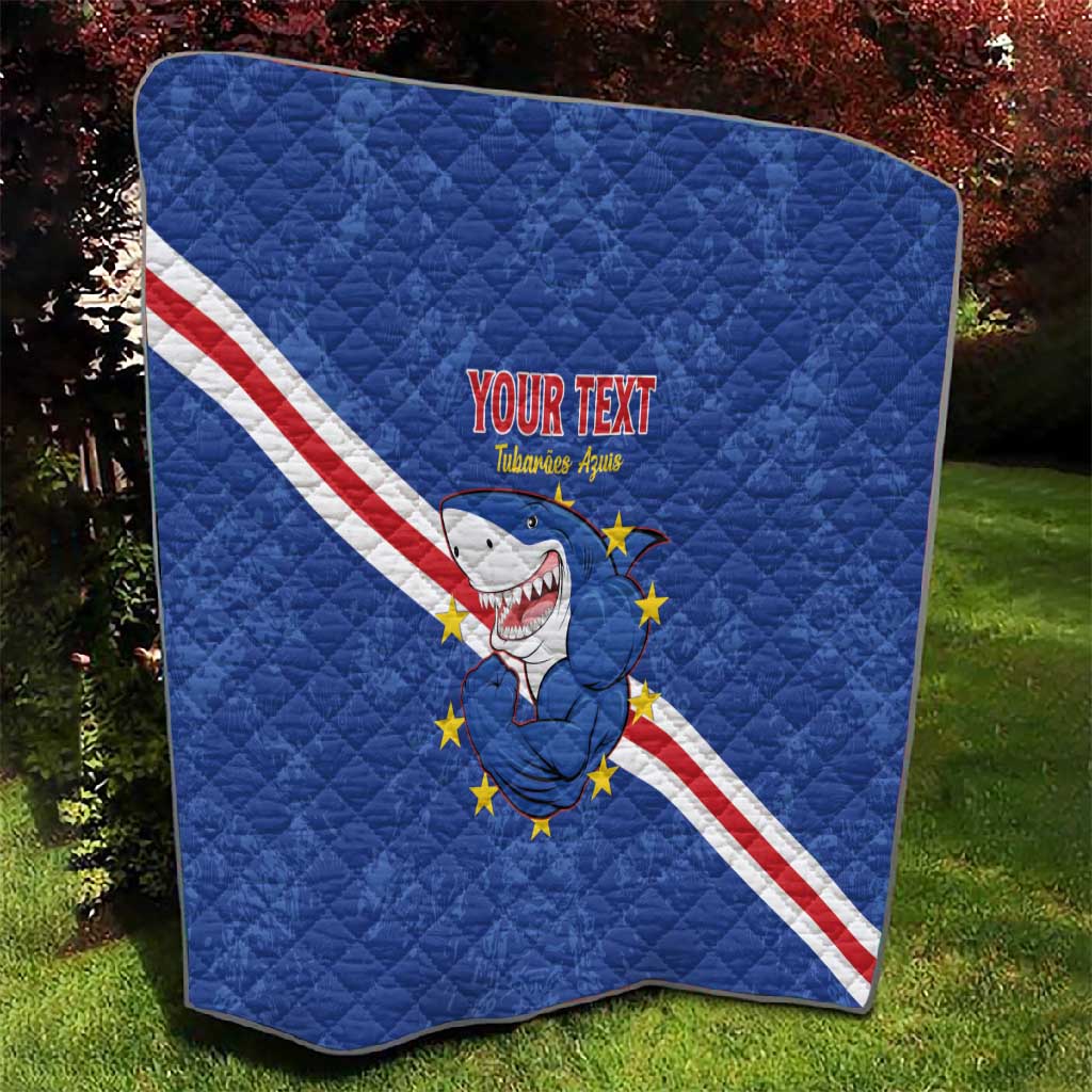 Custom Cabo Verde Football Quilt Go Tubaroes Azuis LT15