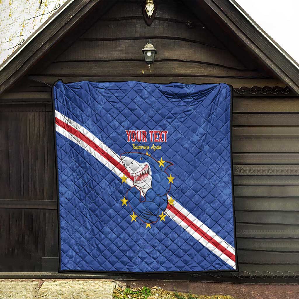 Custom Cabo Verde Football Quilt Go Tubaroes Azuis LT15