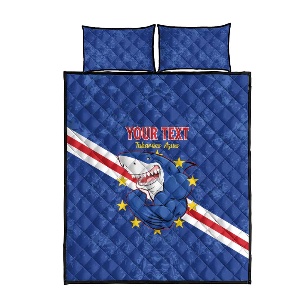 Custom Cabo Verde Football Quilt Bed Set Go Tubaroes Azuis LT15