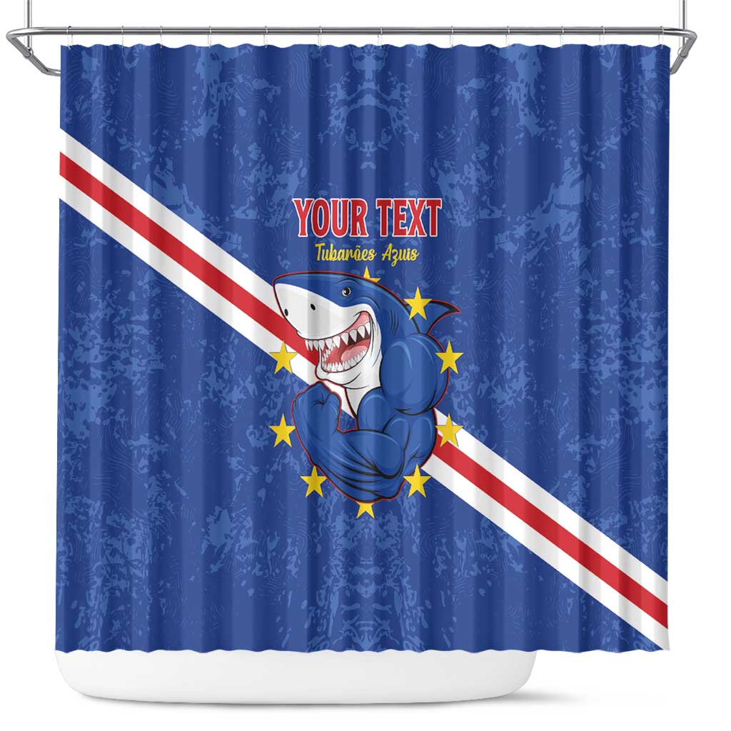 Custom Cape Verde Football Shower Curtain Go Blue Sharks LT15