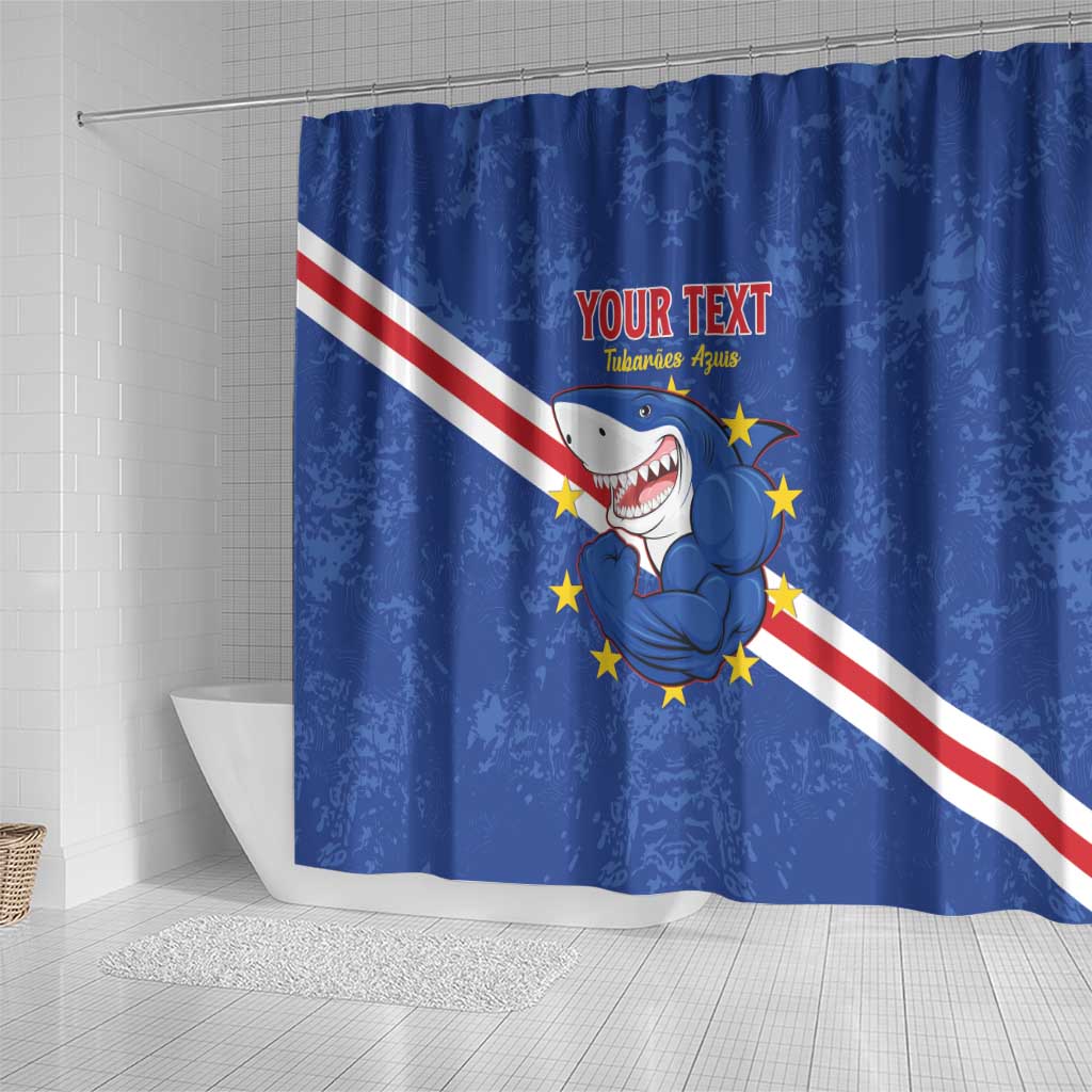 Custom Cape Verde Football Shower Curtain Go Blue Sharks LT15