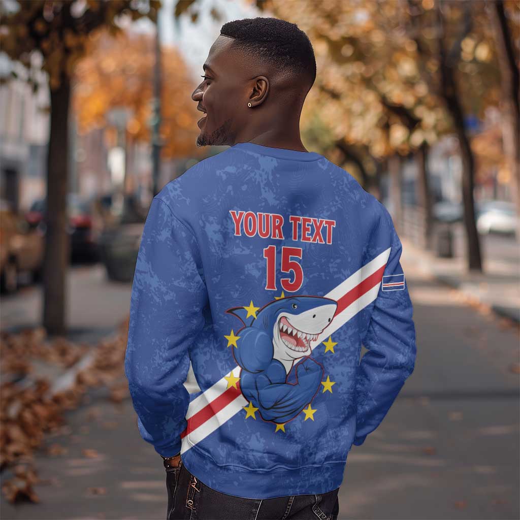Custom Cabo Verde Football Sweatshirt Go Tubaroes Azuis LT15