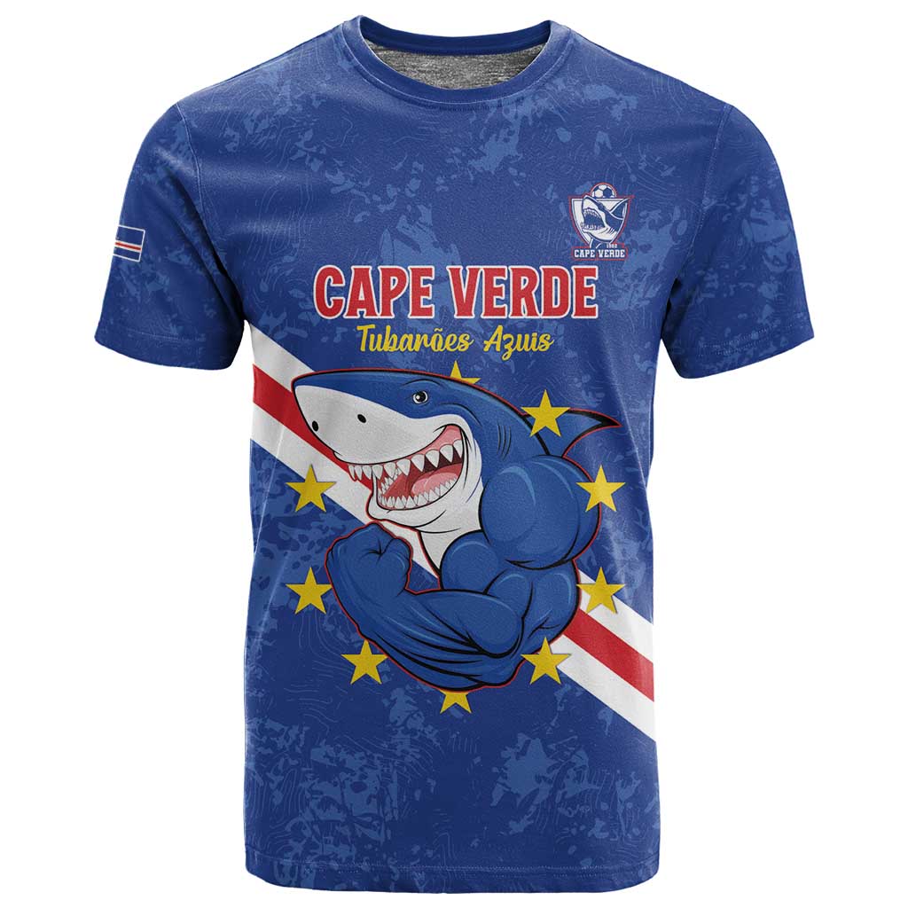 Custom Cabo Verde Football T shirt Go Tubaroes Azuis LT15