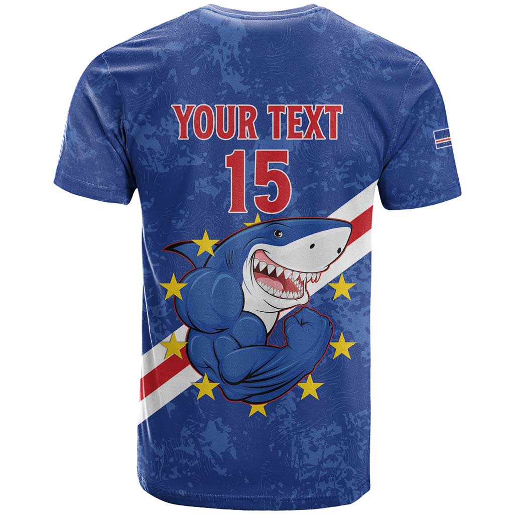 Custom Cabo Verde Football T shirt Go Tubaroes Azuis LT15