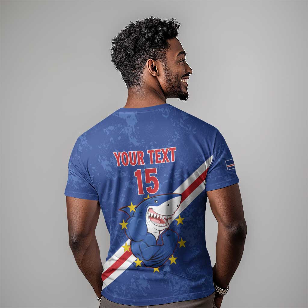 Custom Cabo Verde Football T shirt Go Tubaroes Azuis LT15