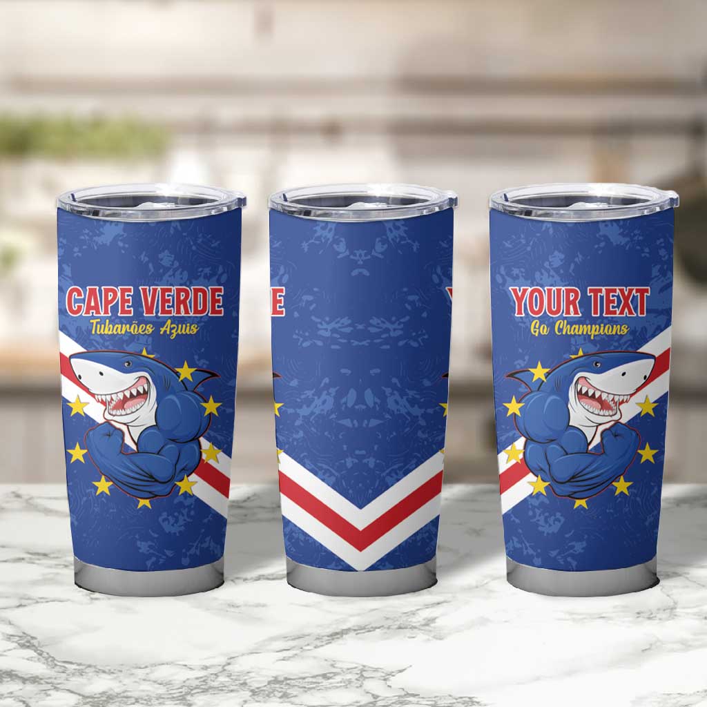 Custom Cabo Verde Football Tumbler Cup Go Tubaroes Azuis LT15