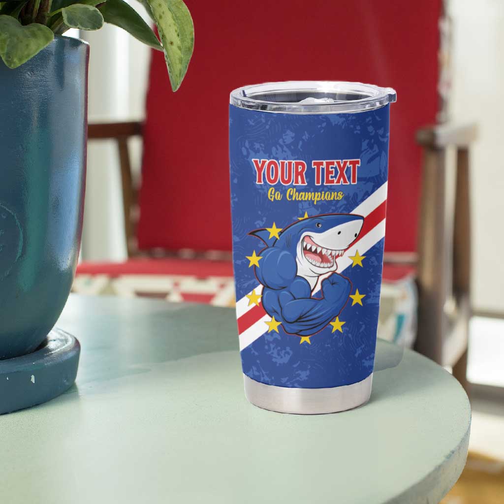 Custom Cabo Verde Football Tumbler Cup Go Tubaroes Azuis LT15