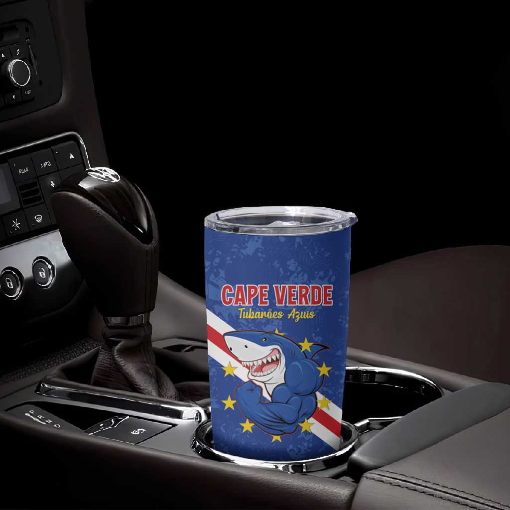 Custom Cabo Verde Football Tumbler Cup Go Tubaroes Azuis LT15