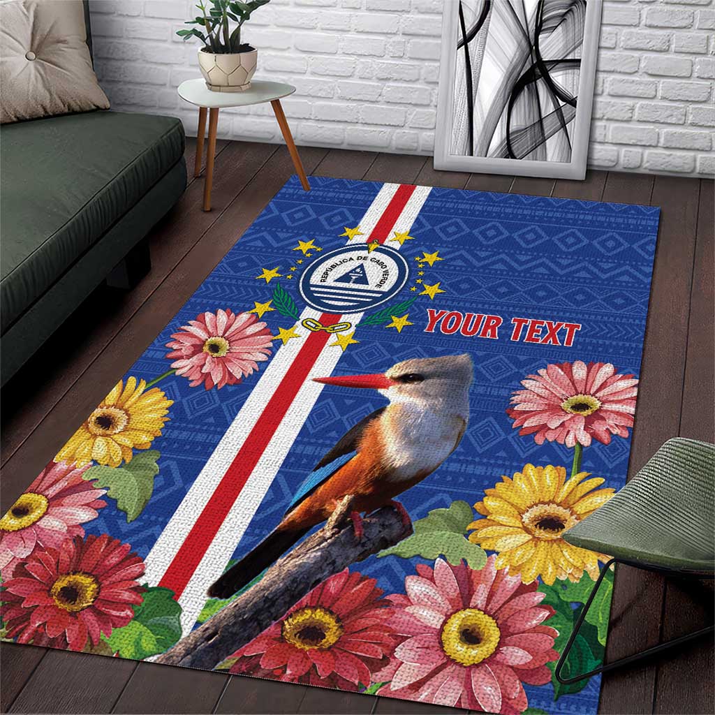 Personalised Cabo Verde Area Rug Grey-Headed Kingfisher Mix Gerbera Daisy LT15