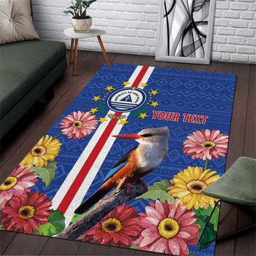 Personalised Cabo Verde Area Rug Grey-Headed Kingfisher Mix Gerbera Daisy LT15