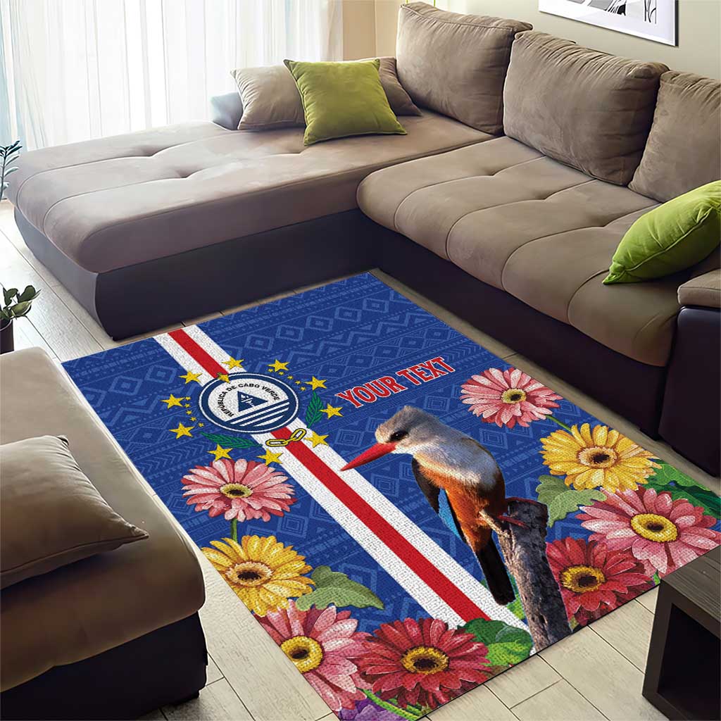 Personalised Cabo Verde Area Rug Grey-Headed Kingfisher Mix Gerbera Daisy LT15