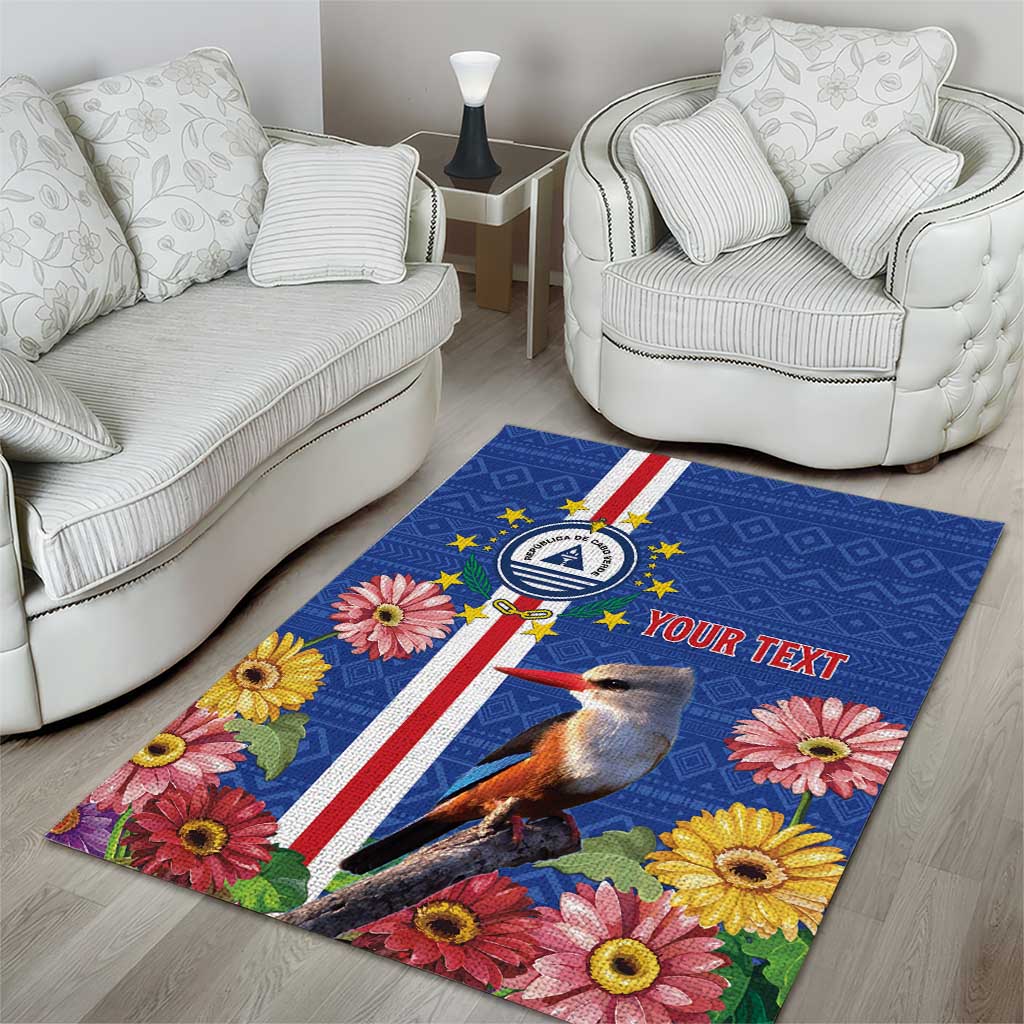 Personalised Cabo Verde Area Rug Grey-Headed Kingfisher Mix Gerbera Daisy LT15