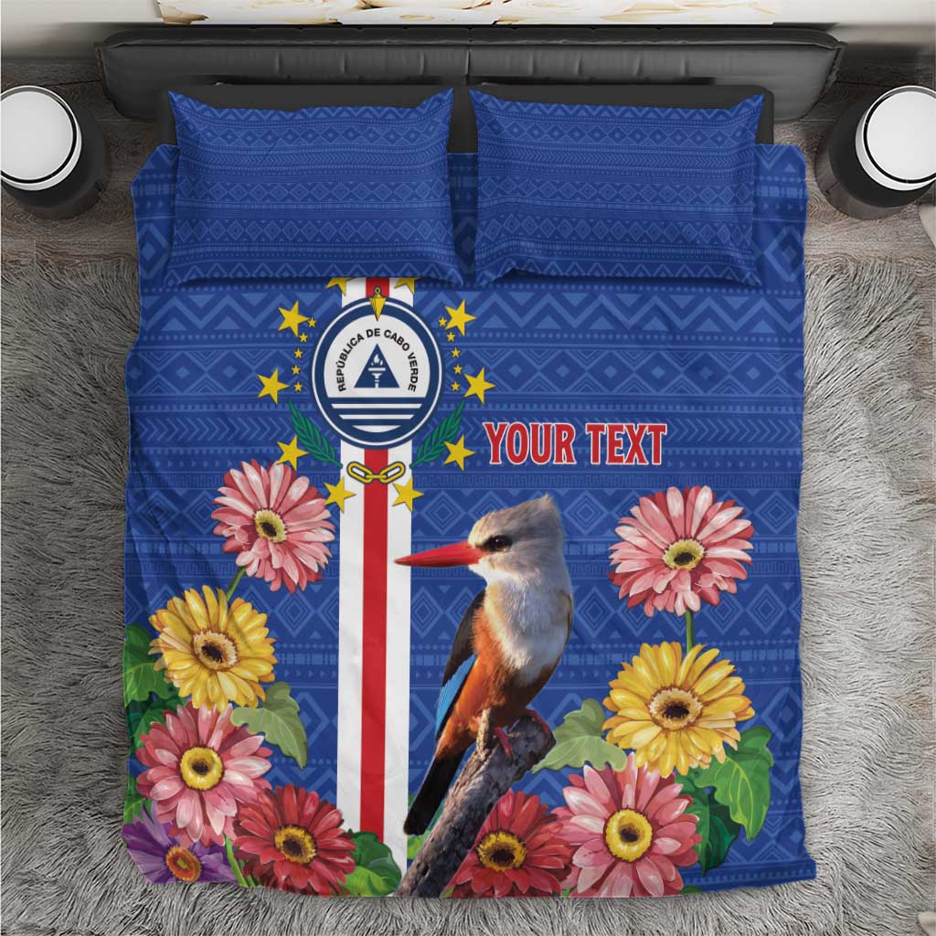 Personalised Cabo Verde Bedding Set Grey-Headed Kingfisher Mix Gerbera Daisy LT15