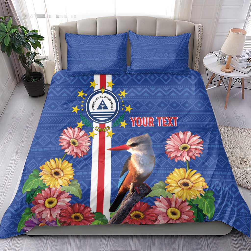 Personalised Cabo Verde Bedding Set Grey-Headed Kingfisher Mix Gerbera Daisy LT15