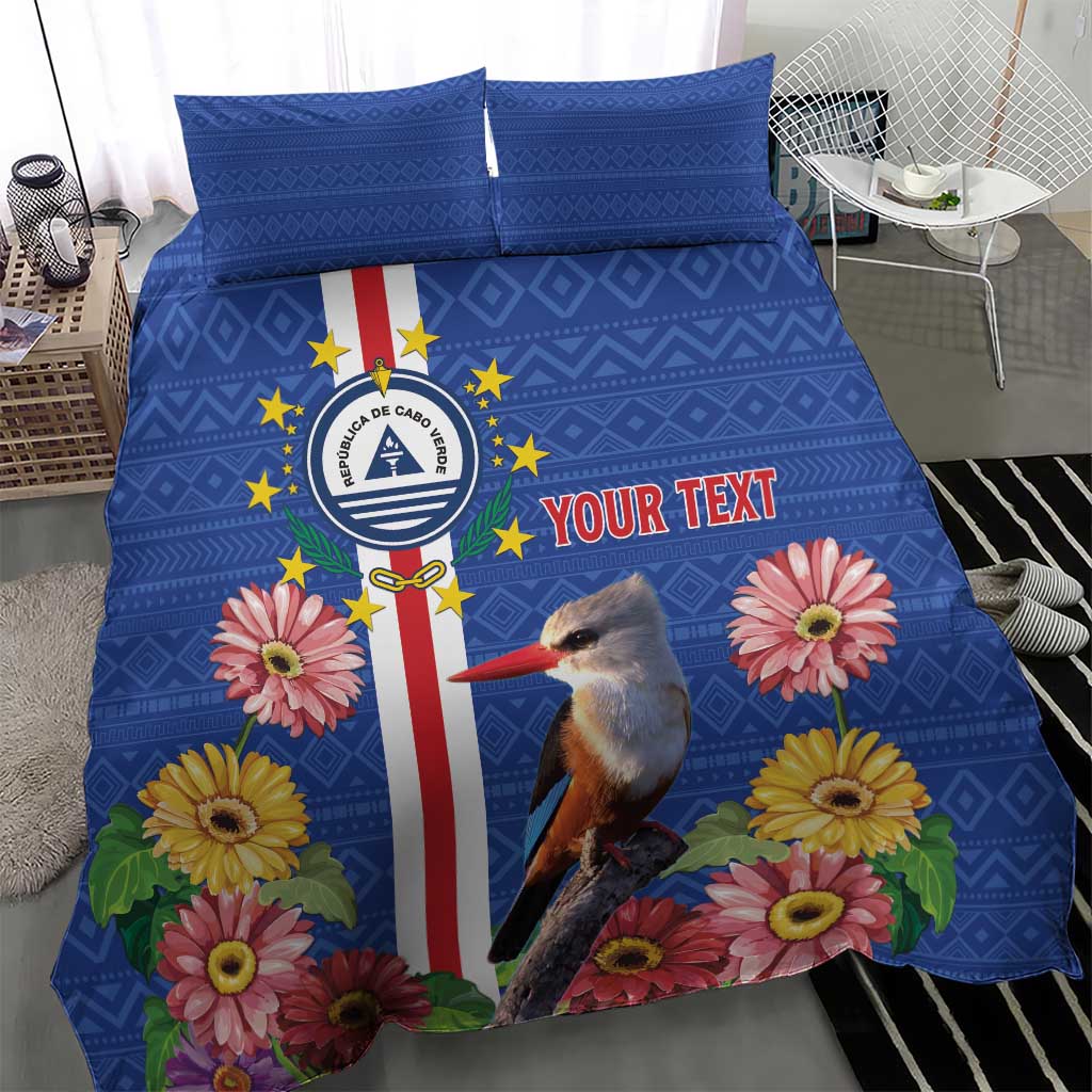 Personalised Cabo Verde Bedding Set Grey-Headed Kingfisher Mix Gerbera Daisy LT15