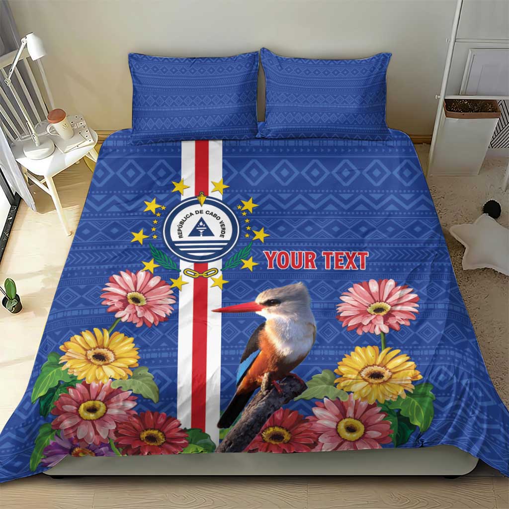 Personalised Cabo Verde Bedding Set Grey-Headed Kingfisher Mix Gerbera Daisy LT15