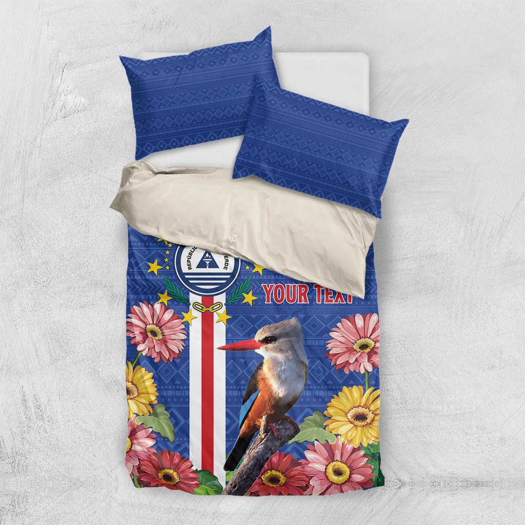 Personalised Cabo Verde Bedding Set Grey-Headed Kingfisher Mix Gerbera Daisy LT15