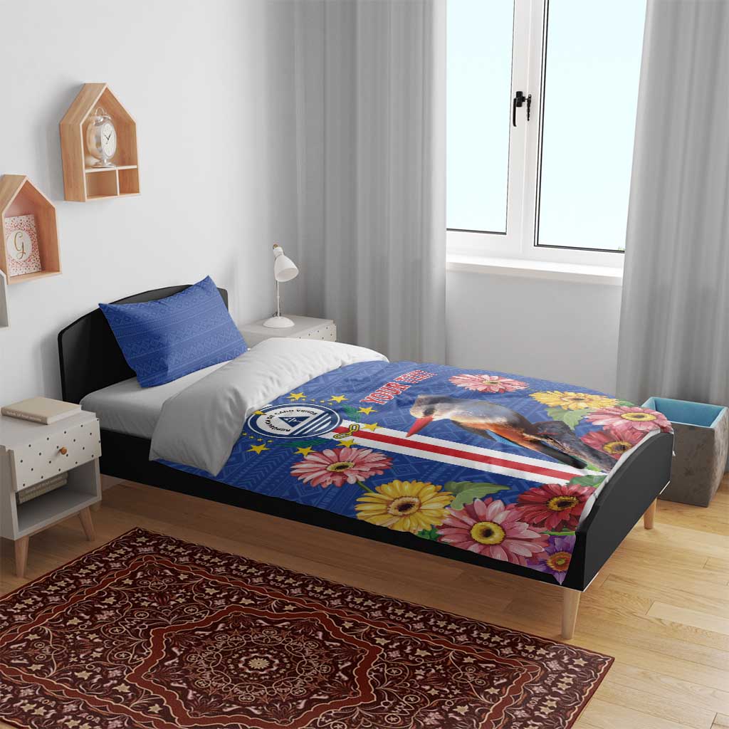 Personalised Cabo Verde Bedding Set Grey-Headed Kingfisher Mix Gerbera Daisy LT15