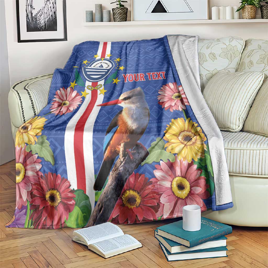 Personalised Cabo Verde Blanket Grey-Headed Kingfisher Mix Gerbera Daisy LT15