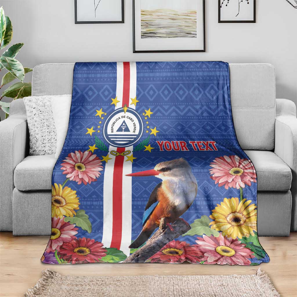 Personalised Cabo Verde Blanket Grey-Headed Kingfisher Mix Gerbera Daisy LT15