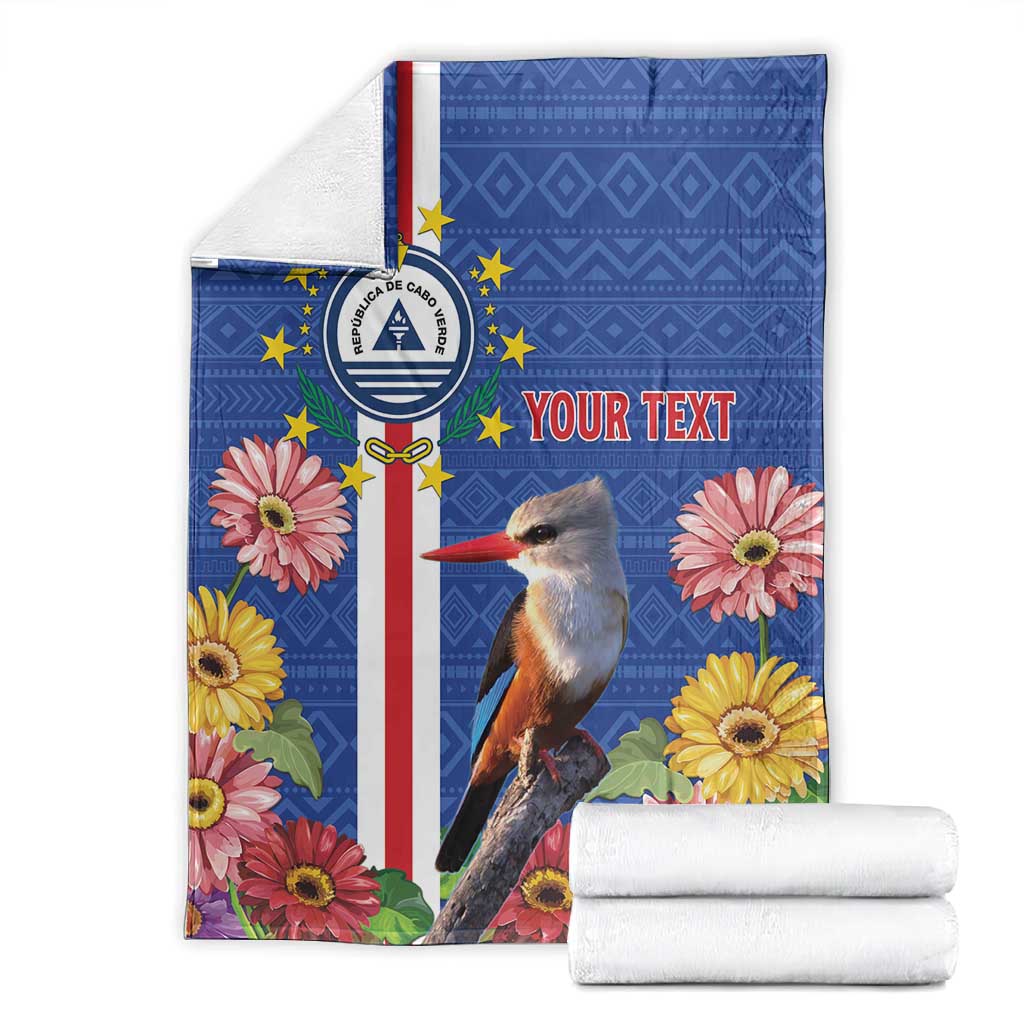 Personalised Cabo Verde Blanket Grey-Headed Kingfisher Mix Gerbera Daisy LT15