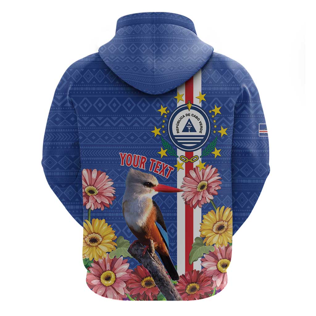 Personalised Cape Verde Hoodie Grey-Headed Kingfisher Mix Gerbera Daisy LT15