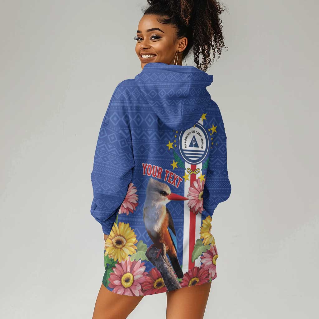 Personalised Cabo Verde Hoodie Dress Grey-Headed Kingfisher Mix Gerbera Daisy LT15