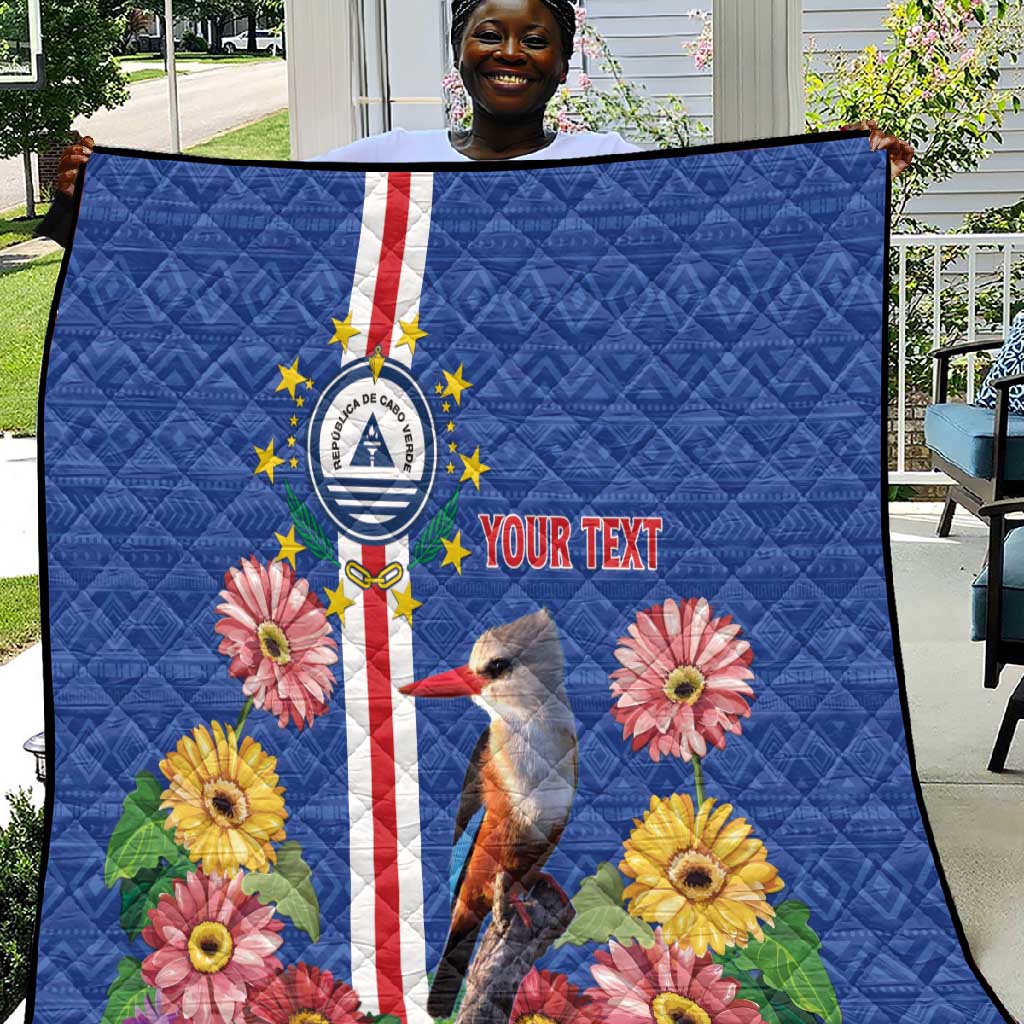 Personalised Cabo Verde Quilt Grey-Headed Kingfisher Mix Gerbera Daisy LT15