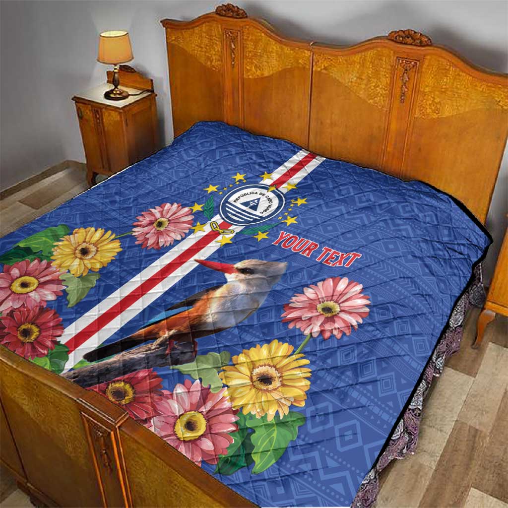 Personalised Cabo Verde Quilt Grey-Headed Kingfisher Mix Gerbera Daisy LT15