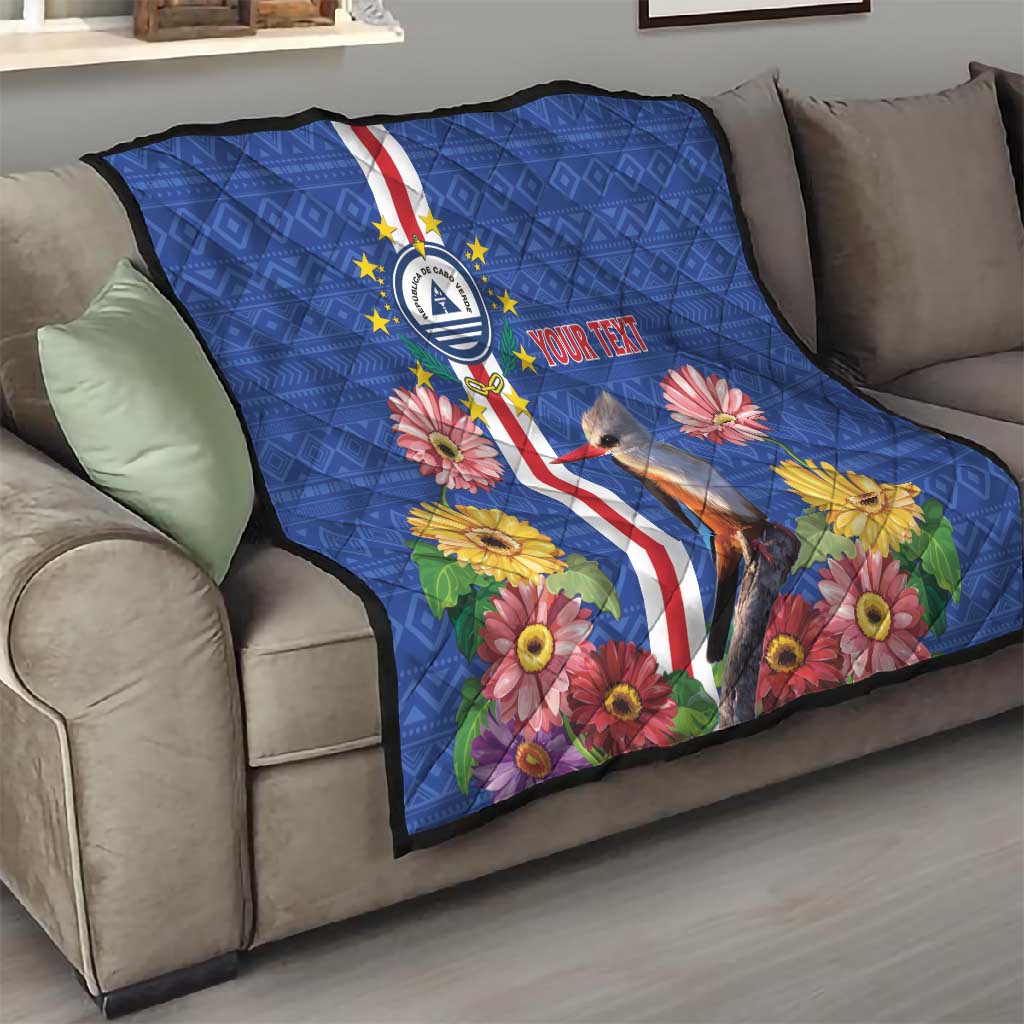 Personalised Cabo Verde Quilt Grey-Headed Kingfisher Mix Gerbera Daisy LT15