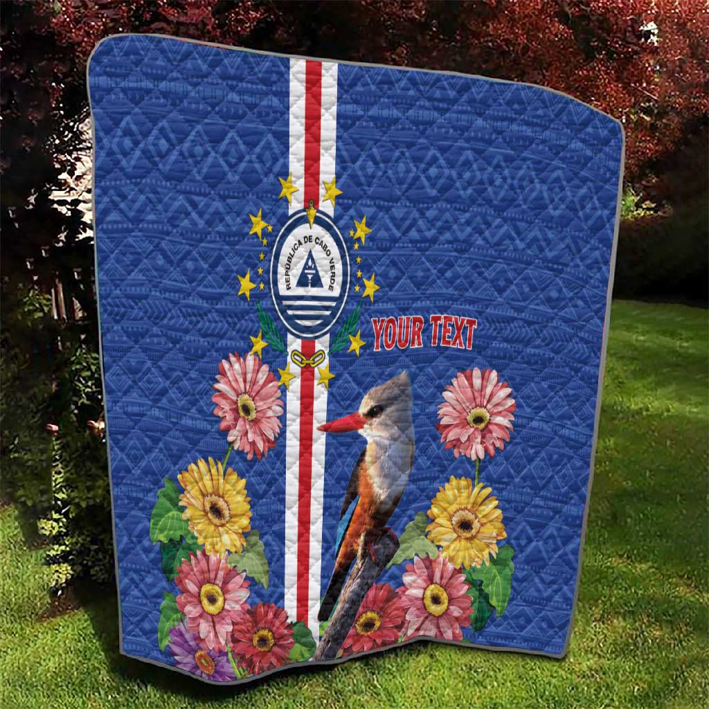 Personalised Cabo Verde Quilt Grey-Headed Kingfisher Mix Gerbera Daisy LT15