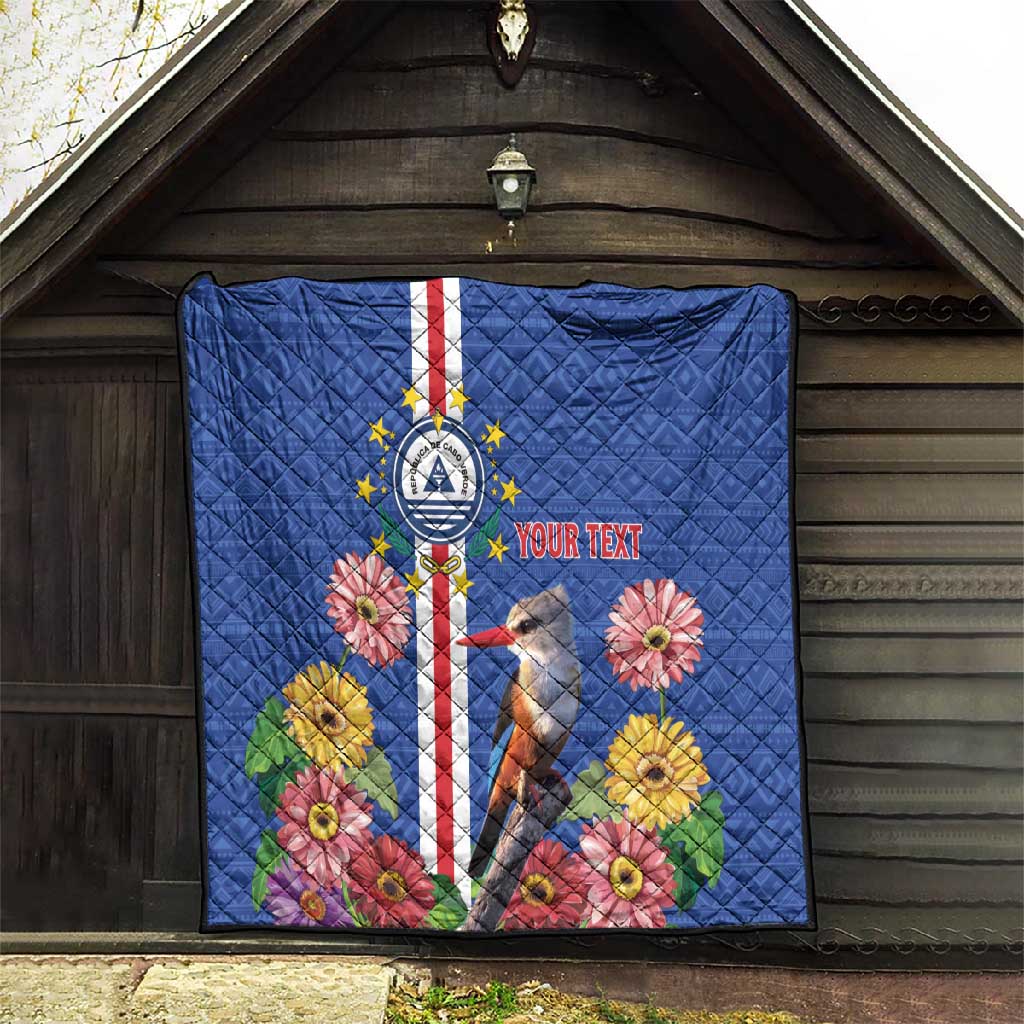 Personalised Cabo Verde Quilt Grey-Headed Kingfisher Mix Gerbera Daisy LT15