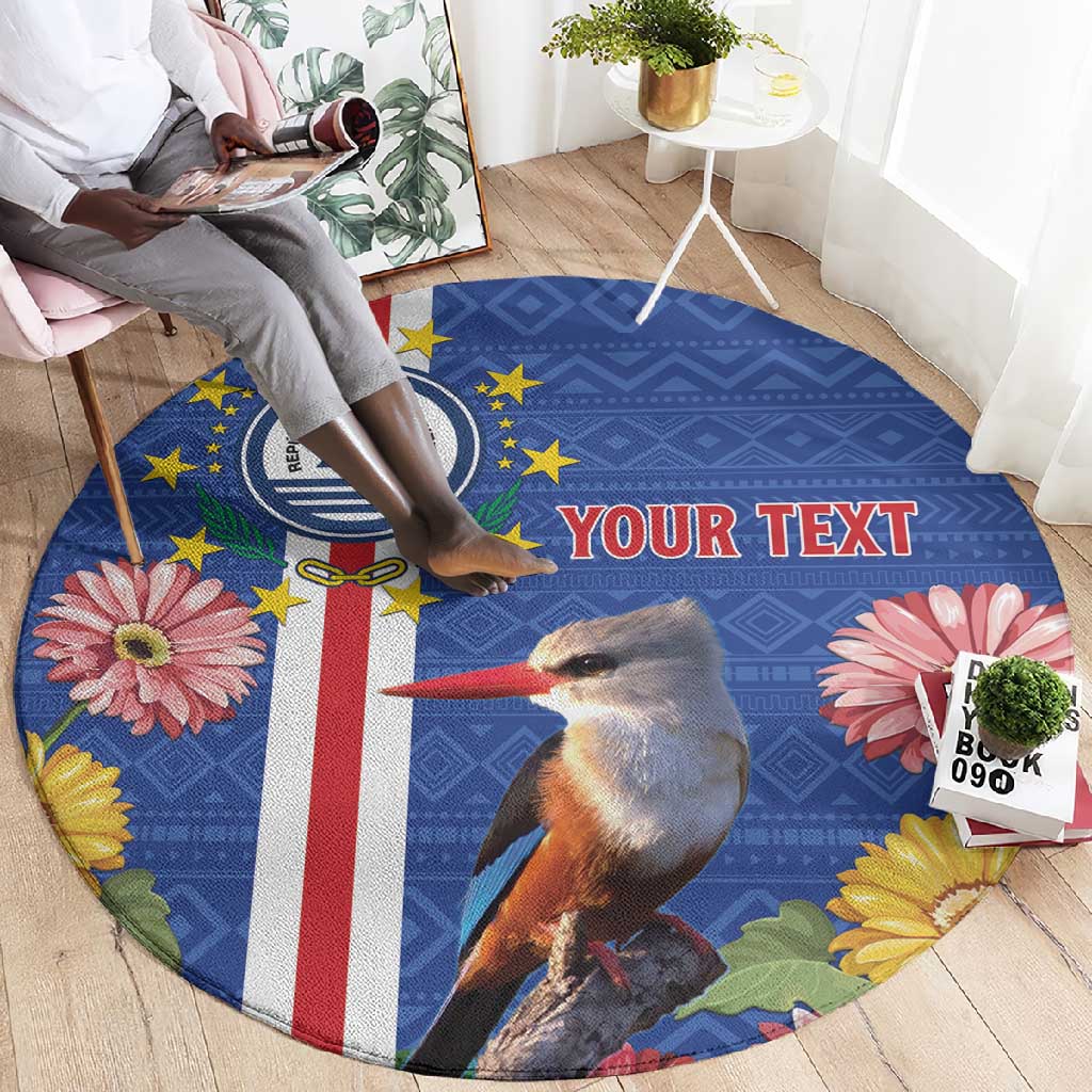 Personalised Cabo Verde Round Carpet Grey-Headed Kingfisher Mix Gerbera Daisy LT15