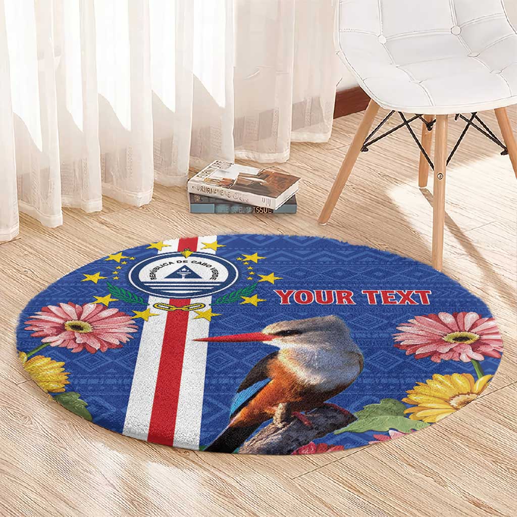 Personalised Cabo Verde Round Carpet Grey-Headed Kingfisher Mix Gerbera Daisy LT15