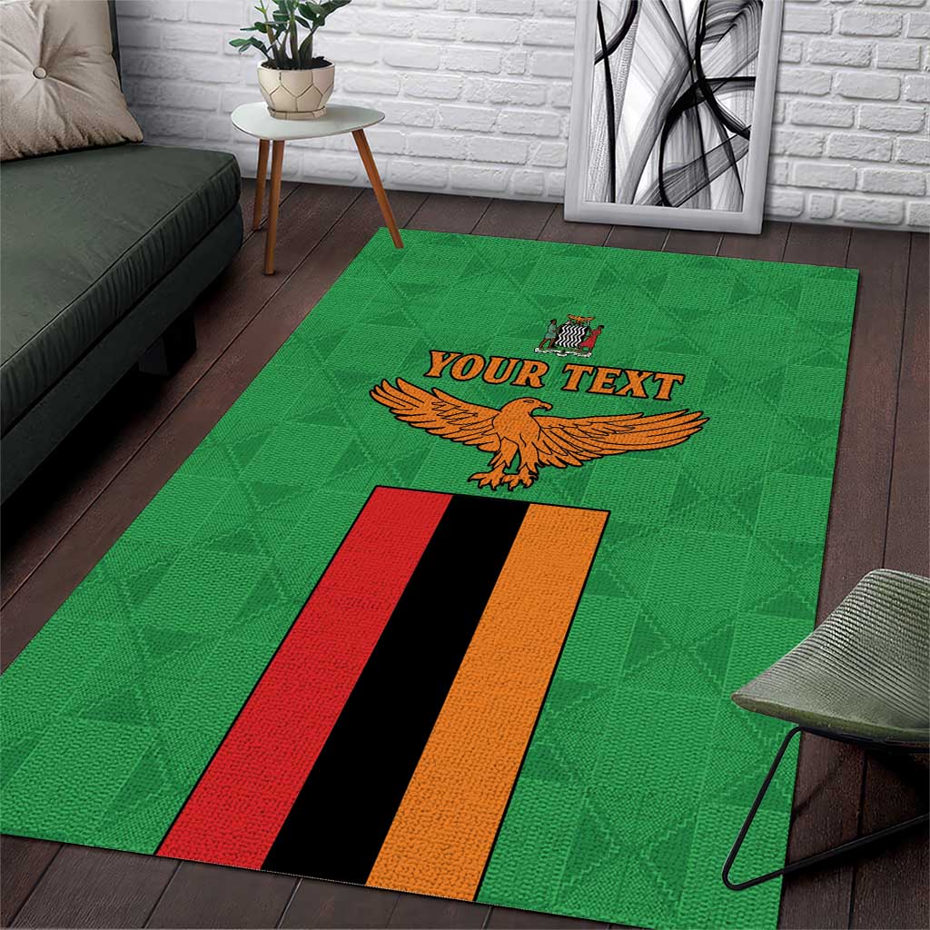 Personalised Afro Zambia Area Rug Flag Style Mix Kente Pattern LT15