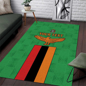 Personalised Afro Zambia Area Rug Flag Style Mix Kente Pattern LT15