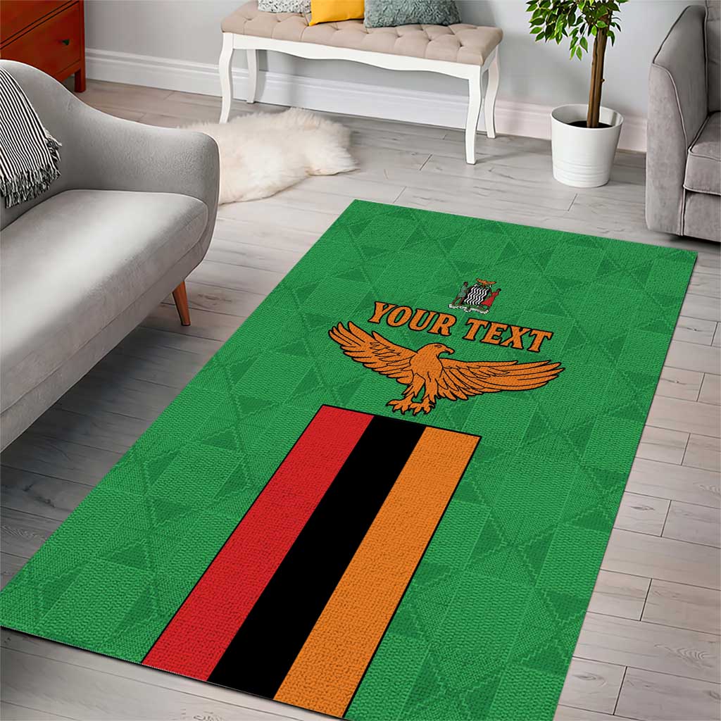 Personalised Afro Zambia Area Rug Flag Style Mix Kente Pattern LT15