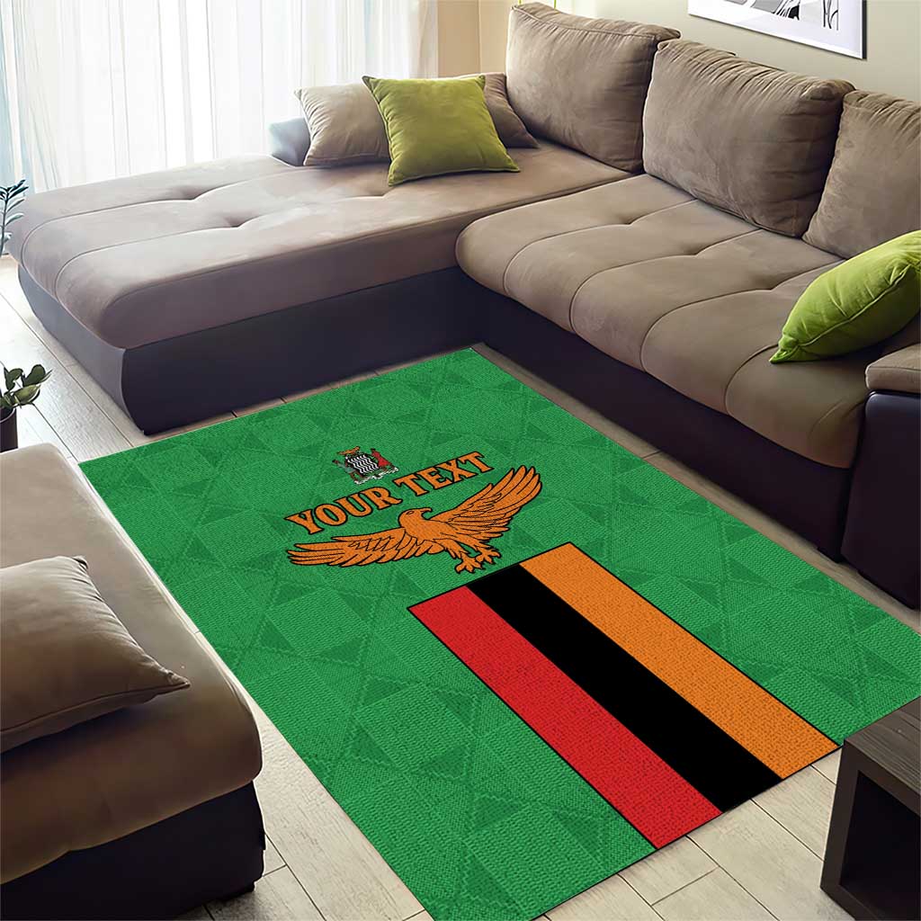 Personalised Afro Zambia Area Rug Flag Style Mix Kente Pattern LT15